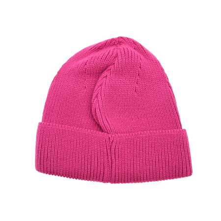 The Six Peaks Beanie by Six Peaks comes in hot pink and features a knit design with a folded cuff, shown on a white background—an ideal winter hat to brighten up cold days.