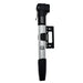 The Six Peaks Cycling Mini Hand Pump by Six Peaks features a black handle and nozzle, silver middle section, and black side mounting bracket—perfect as a compact, portable bike pump for quick tire inflation on the go.
