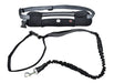 The Six Peaks LED Dog Lead Running Belt is a black and gray hands-free leash with a padded waist belt, reflective stripes, zipper pocket, elastic bungee leash, and metal clip—ideal for active dog owners.