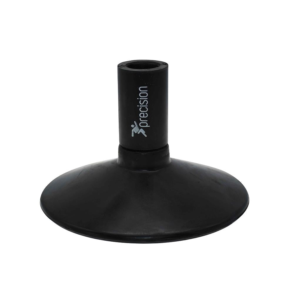 The Precision Training Precision Rubber Corner & Boundary Pole Base is black with a wide base and features a small white figure logo printed on the cylindrical section.