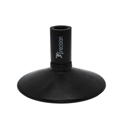 The Precision Training Precision Rubber Corner & Boundary Pole Base is black with a wide base and features a small white figure logo printed on the cylindrical section.