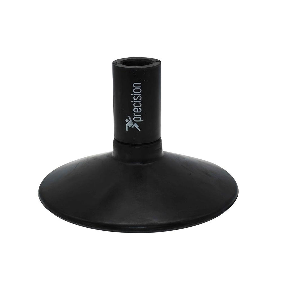 The Precision Training Precision Rubber Corner & Boundary Pole Base is black with a wide base and features a small white figure logo printed on the cylindrical section.