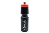 Black 750ml Precision Water Bottle with a red pull-top cap and white logo on the side.