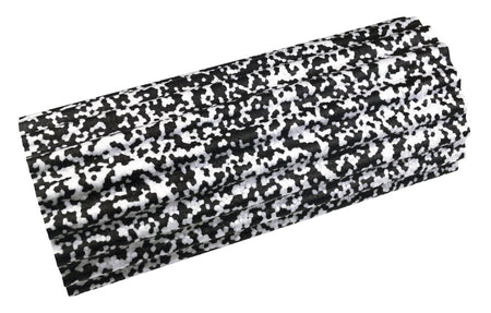 The Urban Fitness Foam Massage Roller by Urban Fitness, in white/black, is a high-density roller ideal for muscle massage and physical therapy, providing deep tissue relief and aiding recovery; shown on a white background.
