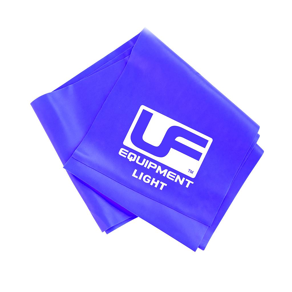 A folded blue Urban Fitness Resistance Band 1.5m with “Urban Fitness” in white on the surface, perfect for strength training or recovery, displayed on a white background.