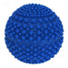 The Urban Fitness Ultimate Soft Massage Ball by Urban Fitness is a blue rubber ball with evenly spaced, rounded bumps of various sizes, designed for deep tissue relief and muscle recovery, shown against a white background.