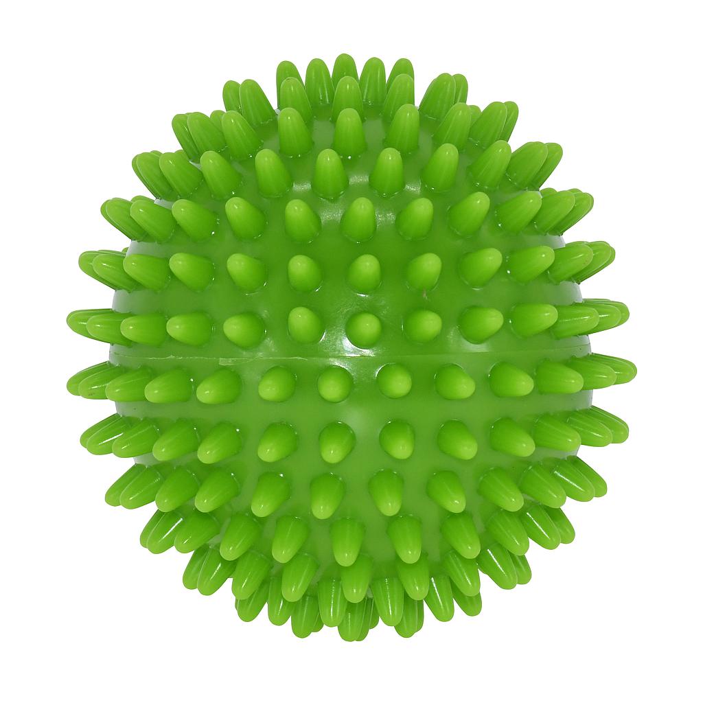 The Urban Fitness Soft Spikey Massage Ball by Urban Fitness, shown from above on a white background, features evenly distributed soft rubber spikes and is ideal for easing back pain and improving circulation.