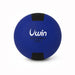 The Uwin Cloth Dodgeball features a blue soft-touch surface with black panels and white "Uwin" branding, labeled "DODGEBALL SIZE 2", shown against a plain light background. Safe for kids to enjoy.