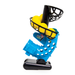 The Victor Sports Batting Mate Cricket Bowling Machine by Victor Sports is a blue automatic launcher for batting practice, featuring a black top basket loaded with yellow plastic balls and a front launch chute.