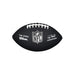 The Wilson NFL Duke Replica American Football features a black design with white laces, the NFL shield logo, THE DUKE branding, and the commissioner's signature. Built by Wilson, it offers durable construction for lasting play.