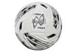 A pack of ten Samba Infiniti 4 Max Training Balls from Samba Sports, featuring a white surface with black and gray geometric patterns and "AIRFOAM TECHNOLOGY INFINITI MAX" printed on each ball. These training footballs are designed with precision-moulded grooves for enhanced control—ideal for practice sessions.