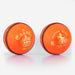 Two bright orange Readers County Crown Coloured Cricket Balls are shown, featuring black stitching and gold detailing. Ideal for evening matches or training, each ball is branded with the distinctive Readers name.
