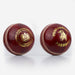 Two red Kookaburra Pace Cricket Balls by Kookaburra, with white stitching and gold branding, are displayed side by side on a plain white background. Each is hand sewn with a durable hide cover.