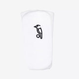 A white Kookaburra Pro Wrist Guard by Kookaburra is shown against a plain light background, designed for comfort and support.