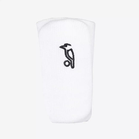 A white Kookaburra Pro Wrist Guard by Kookaburra is shown against a plain light background, designed for comfort and support.
