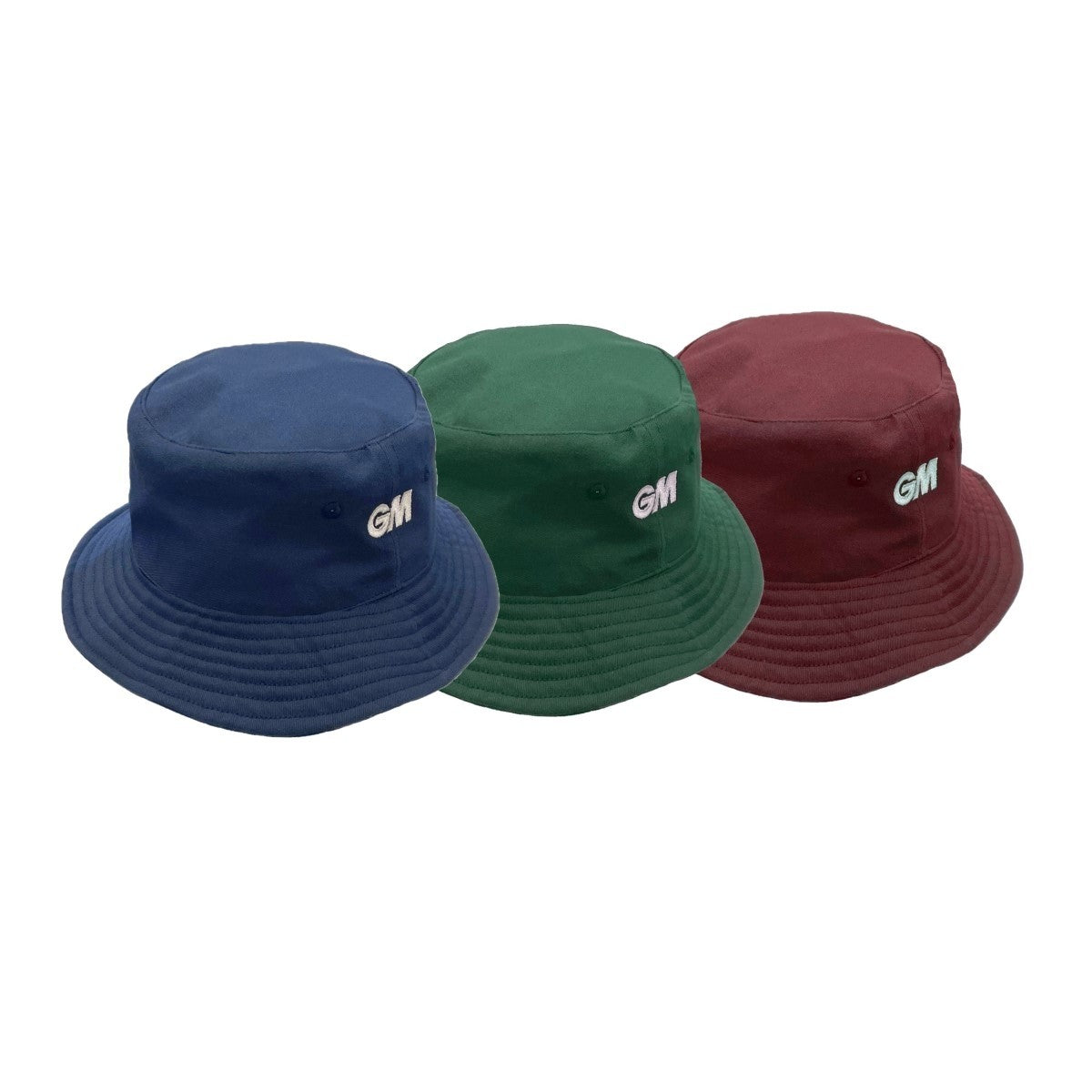 The Gunn & Moore Bucket Hat in maroon features full lining and a small white GM logo embroidered on the front, combining comfort with iconic style.