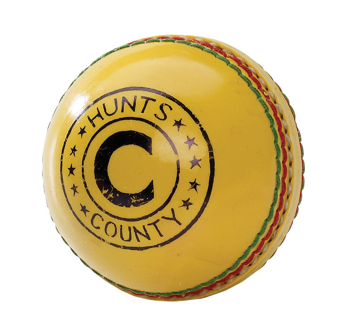 Hunts County Indoor Cricket Ball in Yellow 4oz