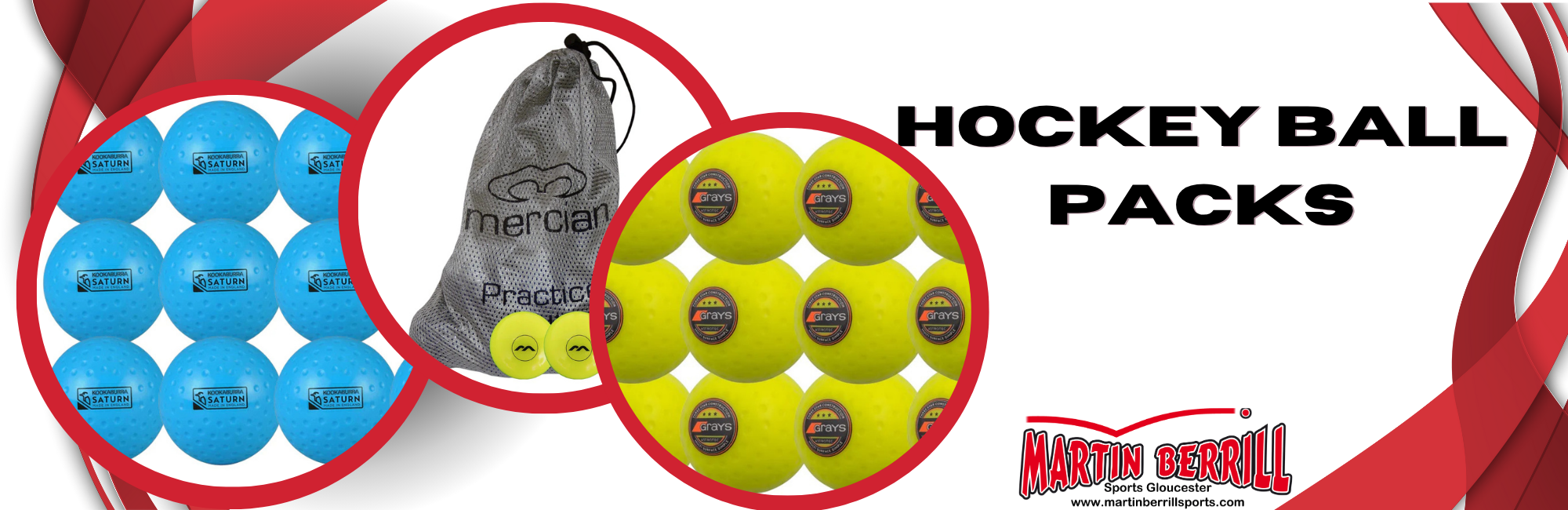 Leading Brand Hockey ball packs from Kookaburra, Mercian and Grays Hockey