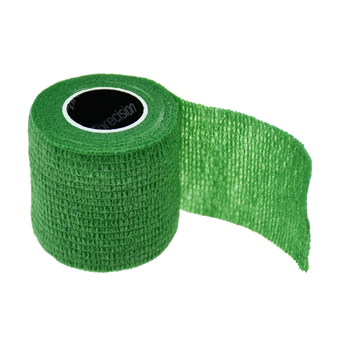 Precision Cohesive Sock & Finger Tape in Green, unrolled 5cm cohesive bandage