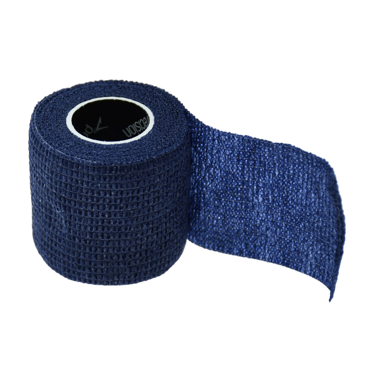 Precision Cohesive Sock & Finger Tape in Navy, unrolled 5cm cohesive bandage