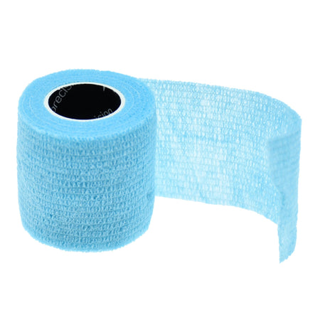 Precision Cohesive Sock & Finger Tape in Sky Blue, unrolled 5cm cohesive bandage