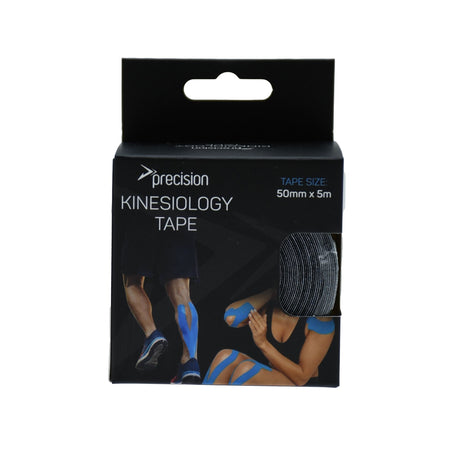 Precision Kinesiology Tape 50mm x 5m in Black, retail box front view