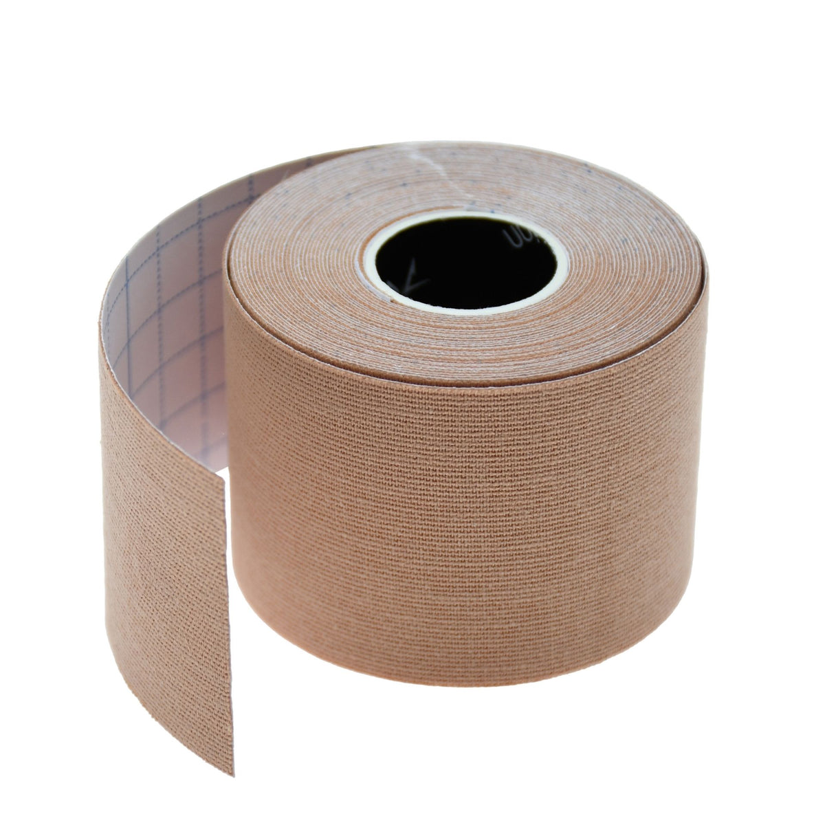 Roll of Precision Kinesiology Tape in Beige, partly unrolled