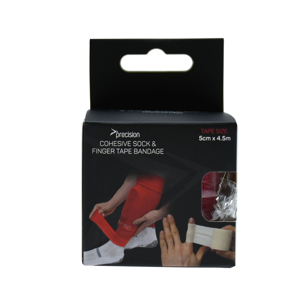 Precision Cohesive Sock & Finger Tape Bandage in Maroon, retail box front view