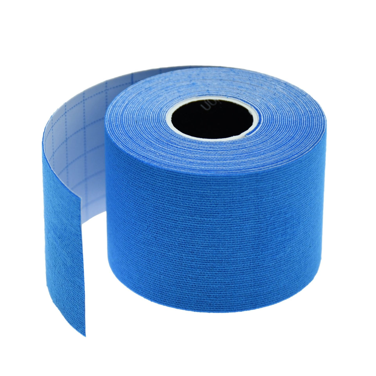 Roll of Precision Kinesiology Tape in Light Blue, partly unrolled