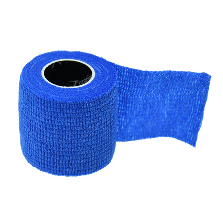 Precision Cohesive Sock & Finger Tape in Royal Blue, unrolled 5cm cohesive bandage