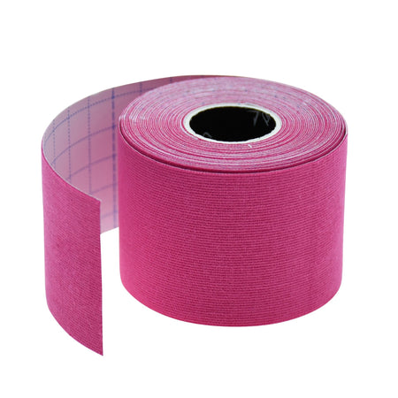 Roll of Precision Kinesiology Tape in Pink, partly unrolled