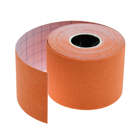 Roll of Precision Kinesiology Tape in Orange, partly unrolled