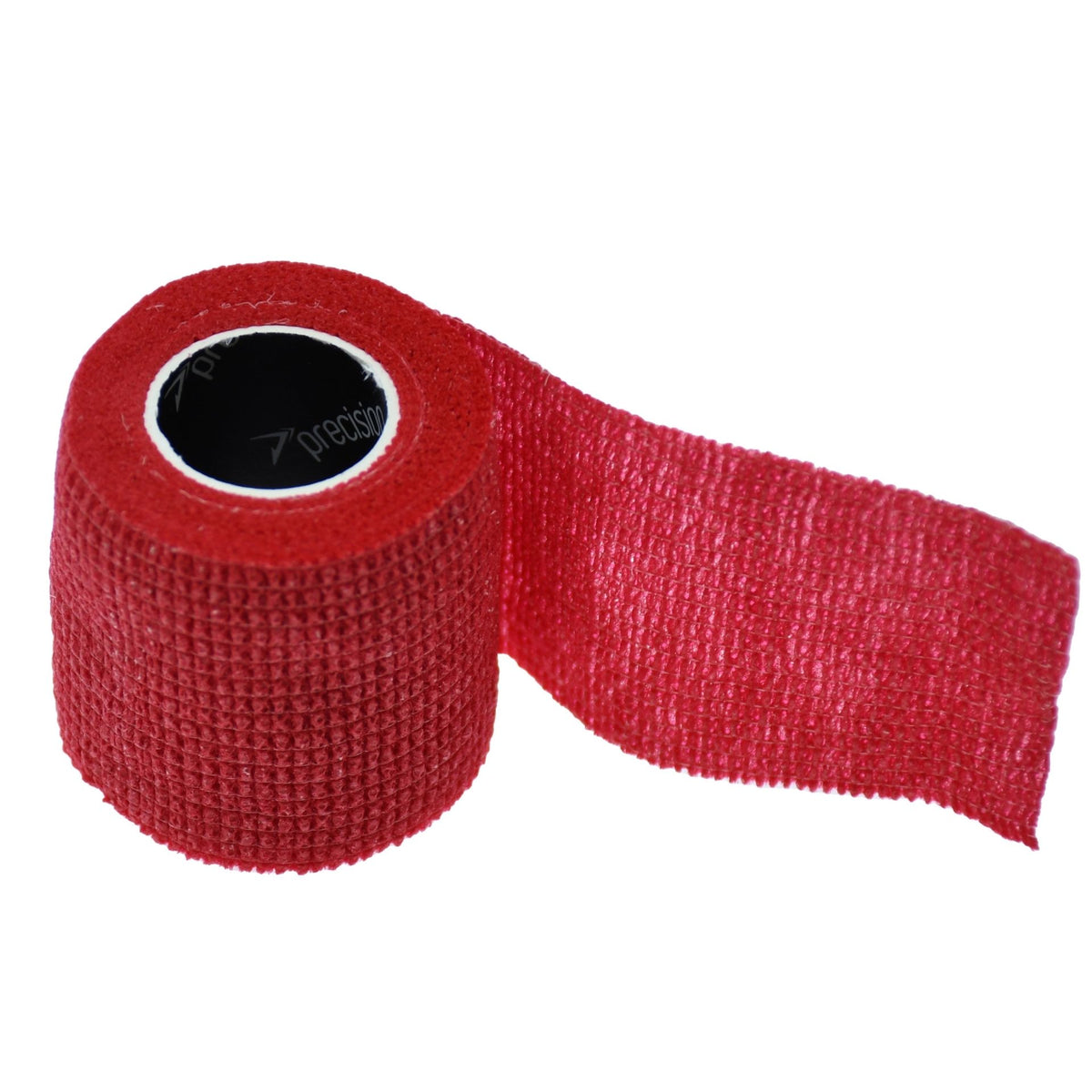 Precision Cohesive Sock & Finger Tape in Red, unrolled 5cm cohesive bandage