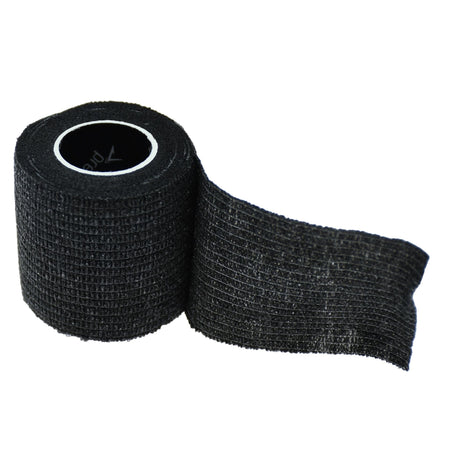 Precision Cohesive Sock & Finger Tape in Black, unrolled 5cm cohesive bandage