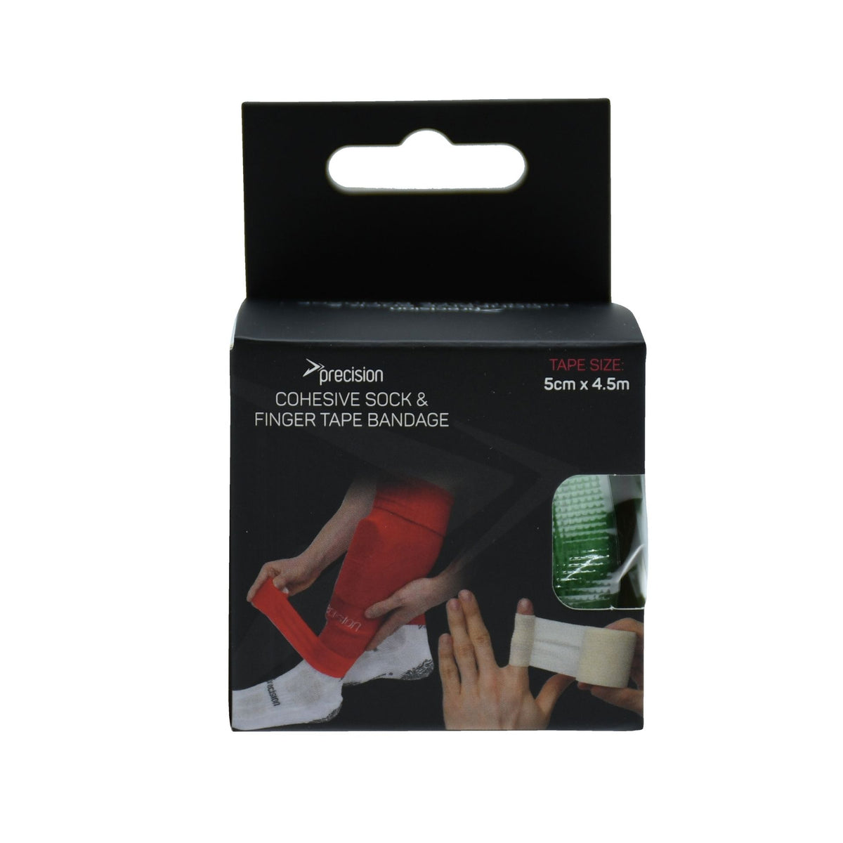 Precision Cohesive Sock & Finger Tape Bandage in Green, retail box front view