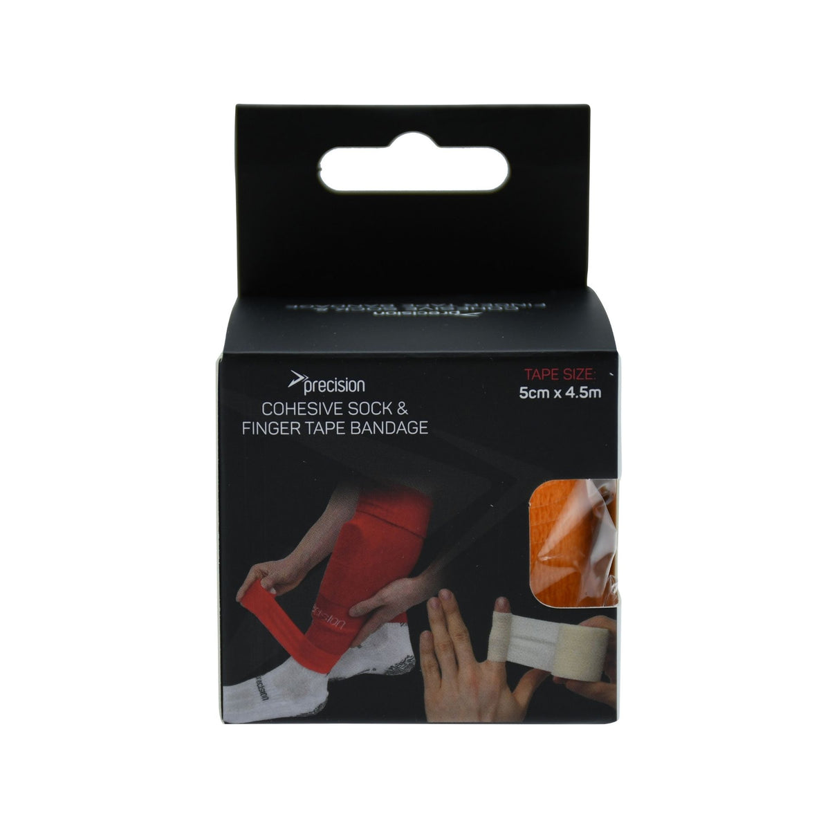 Precision Cohesive Sock & Finger Tape Bandage in Orange, retail box front view