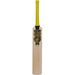 The Gunn & Moore Psyche DXM Junior Cricket Bat features a light-colored English Willow blade, yellow Pro-Lite grip, black GM sticker with a colorful design at the top, and an F2 face for superior performance.