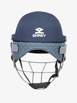 Shrey Pro Neck Protector (Grey) by Shrey, featuring gray padding for impact absorption and the white SHREY logo on the front, displayed against a plain white background.