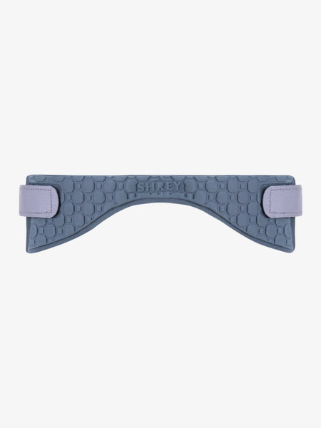The Shrey Pro Neck Protector (Grey) by Shrey is a rectangular, textured cricket neck guard with a curved cutout and two straps on each end for impact absorption, shown against a plain white background.