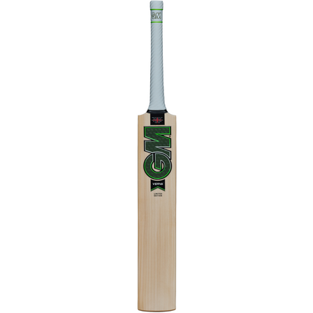 The Gunn & Moore Verva DXM Junior Cricket Bat features a light English Willow blade, a white handle, and the GM logo with "VERVA" beneath it on the front, finished with an F2 face and GM powerarc bow.