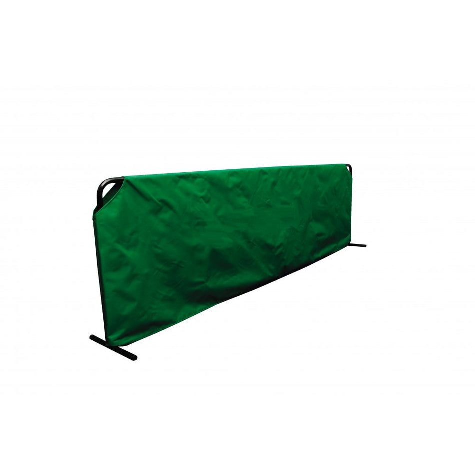 The Butterfly Court Surrounds - Green by Butterfly features a green rectangular fabric cover on a sturdy black metal frame with T-shaped legs, displayed against a white background.