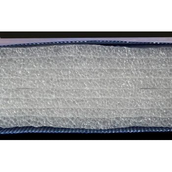 Close-up view of the Sure Shot Deluxe Mat - 40mm by Sure Shot, highlighting its textured EVA foam surface for superior cushioning—resembling the protective pattern of air-filled bubble wrap.