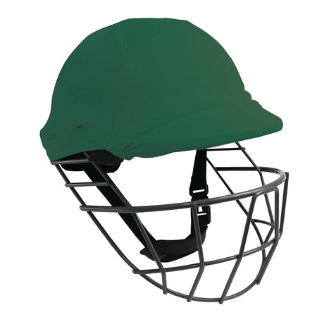 A Gray Nicolls Helmet Clads helmet with a metal face guard and adjustable black chin strap is shown on a white background. Choose a different color or personalize your Helmet Clads to express your unique style.