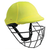 The Gray Nicolls Helmet Clads are yellow, feature a black metal face guard and adjustable chin strap for protection in cricket. Customise your Gray Nicolls helmet with colour change options for a personalised experience.