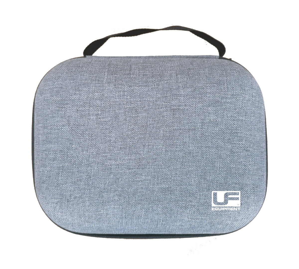 A light gray, rectangular fabric carrying case with a black handle and white Urban Fitness logo—ideal for storing your Urban Fitness Mini Massage Gun and keeping it handy for muscle relief wherever you go.