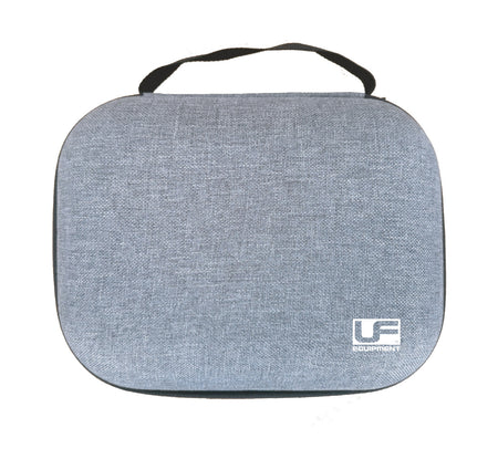 A light gray, rectangular fabric carrying case with a black handle and white Urban Fitness logo—ideal for storing your Urban Fitness Mini Massage Gun and keeping it handy for muscle relief wherever you go.