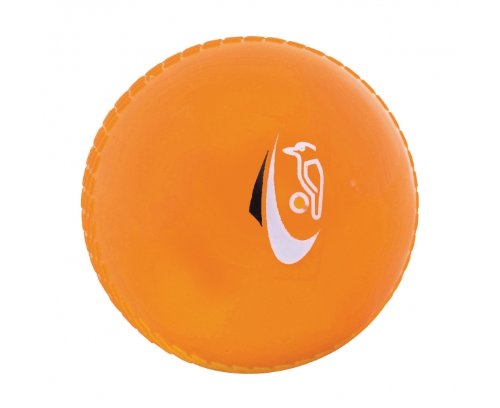 The Kookaburra Super Coach Soft Cricket Ball Orange (Level 1) features a white logo with a stylized figure and black accent, set against a plain white background—ideal for beginners and junior players.