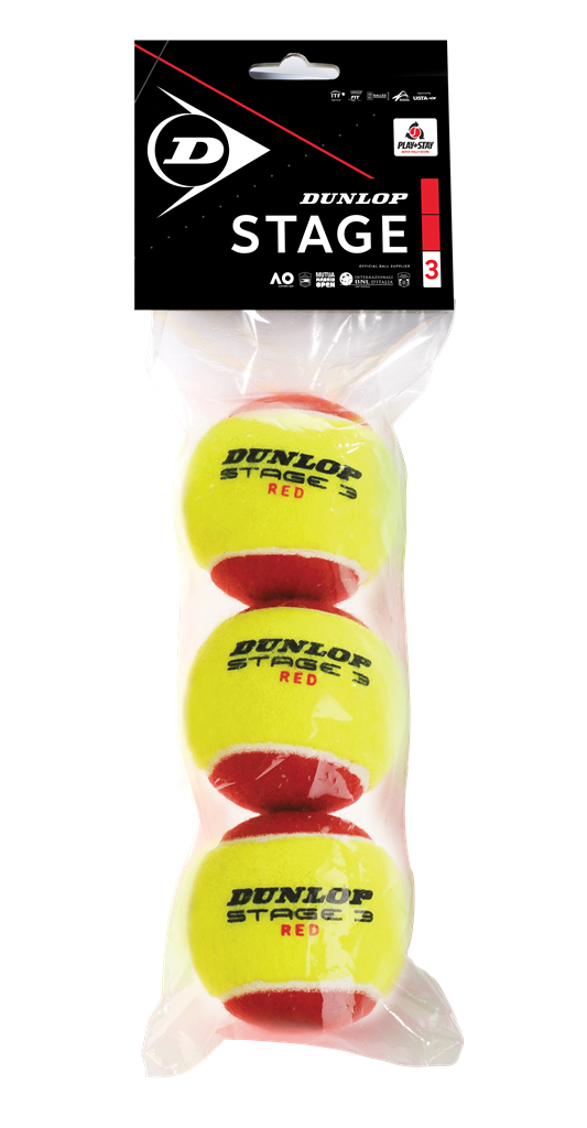 Dunlop Stage 3 Tennis Balls - 3 Pack