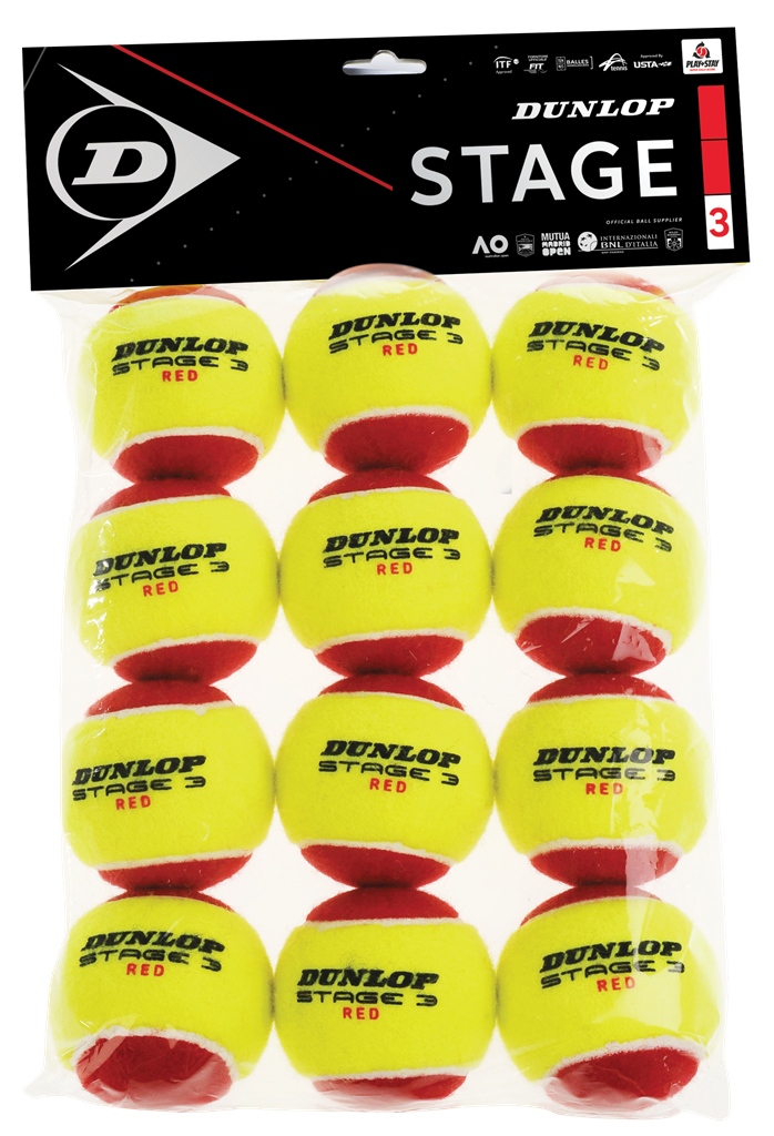 Dunlop Stage 3 Tennis Balls - 12 Pack