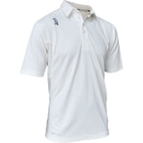 The Kookaburra Pro Players S/S Cricket Shirt Senior is a regular-fit, plain white cricket shirt with short sleeves, a collar, button placket, and small logo on the right shoulder. Made from lightweight athletic fabric for comfort and performance.